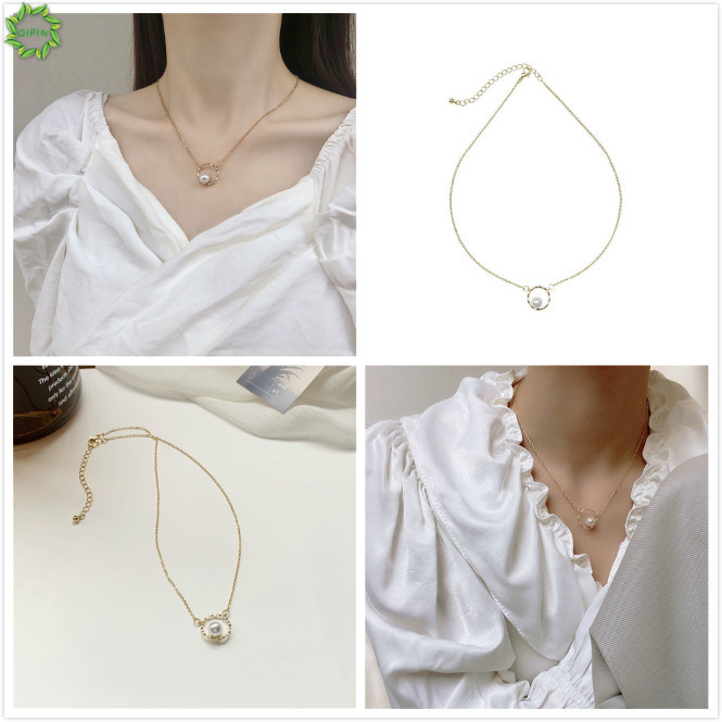 Dây chuyền đính ngọc trai giả phong cách Hàn Quốc xinh xắn trẻ trung