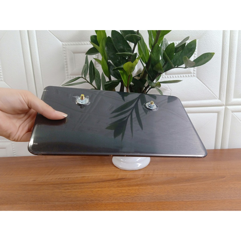 Khung Biển Số Titan Xe máy Đủ Bộ Mica Pat Biển Số Logo Tự Lắp Đặt Lên xe