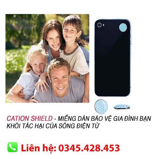 [Nút Dán Điện Thoại Giảm Vô Sinh Nam Giới] Cation Shield, Bảo Vệ Mắt,Não ,Chắn,Giảm Bức Xạ Sóng Điện Từ, Bảo Hành 7 Năm