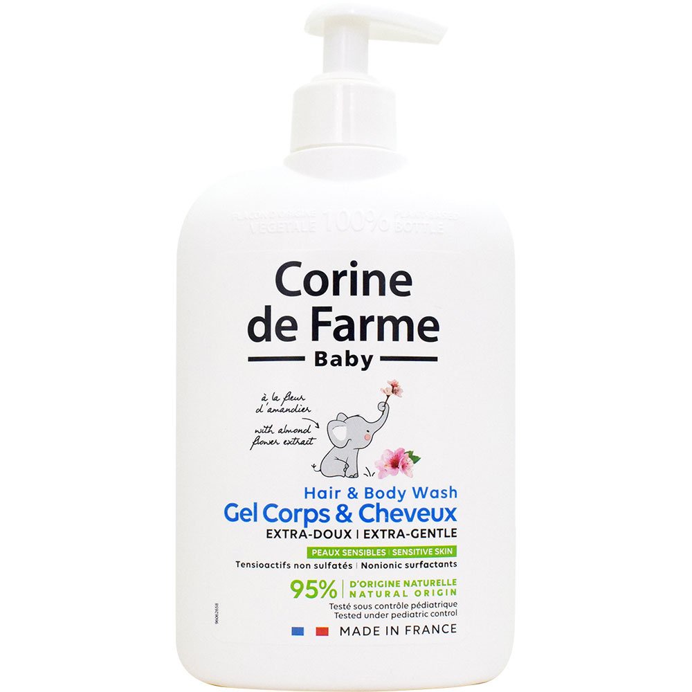 Gel Tắm Gội Cho Bé Corine De Farme Hair &amp; Body Wash Ultra Rich làm sạch nhẹ nhàng, dưỡng ẩm làn da