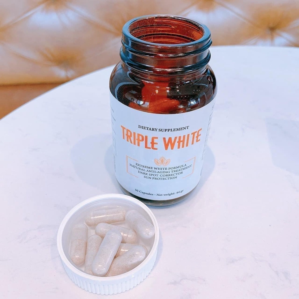 Viên Uống Triple White - Viên Uống Trắng Da, Chống Nắng &amp; Giảm Thâm Nám Của Mỹ
