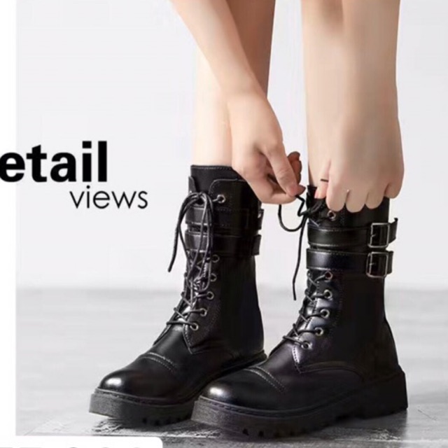 Bôt da nữ dáng cao 2 khuy cá tính