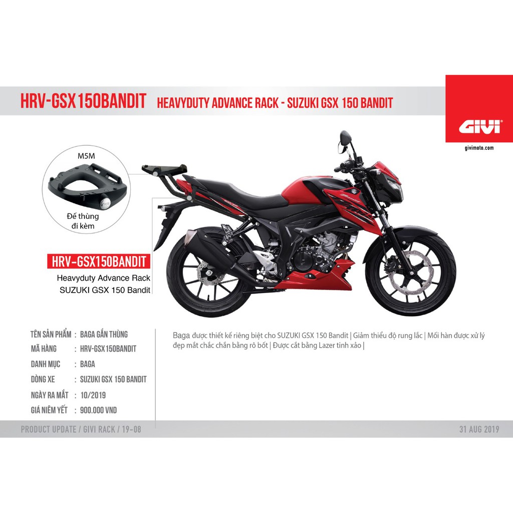 Baga Givi HRV Suzuki Bandit 150