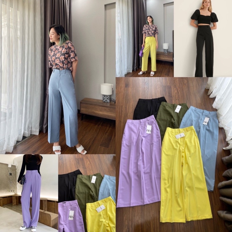 Quần tây ống rộng dáng dài. Ảnh thật shop chụp