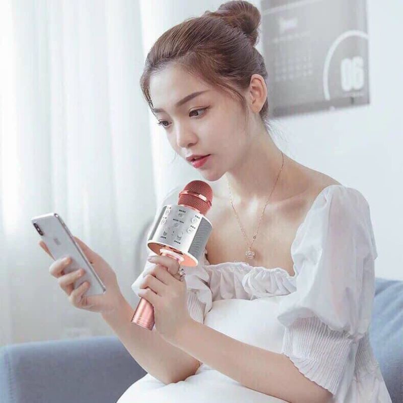 Micro Karaoke Kiêm Loa Bluetooth WS - 858 Tiện Dụng Chất Lượng Cao