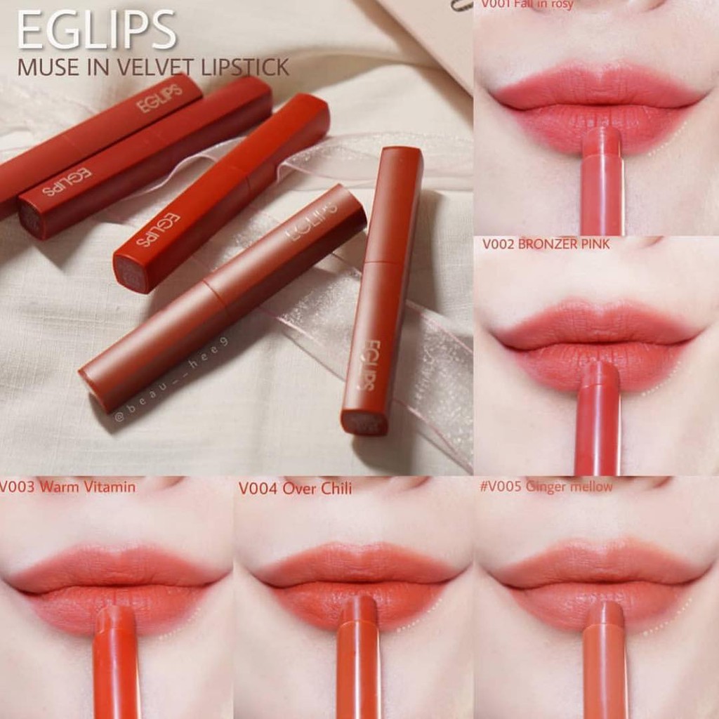 [Chính hãng] Son Thỏi Lì Siêu Mịn Eglips Muse In Velvet Lipstick 1.8g