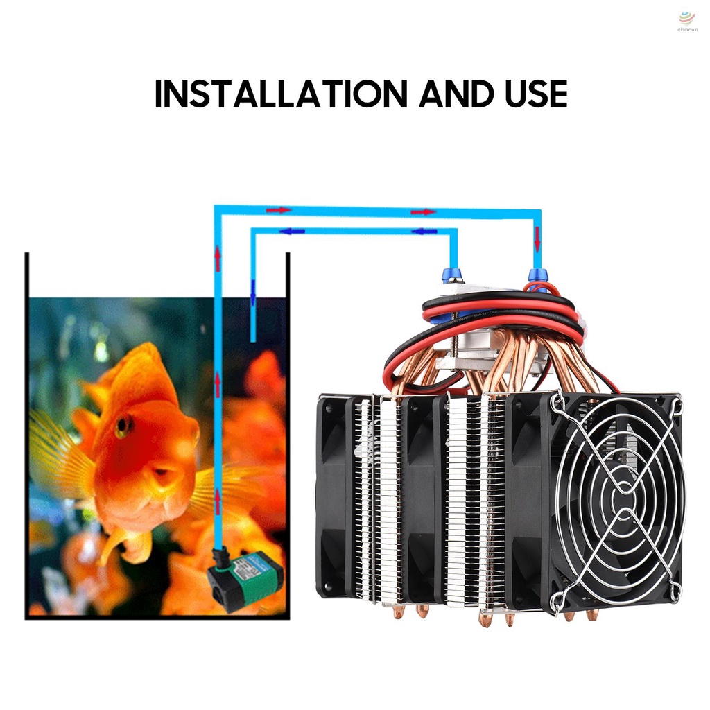 Máy Làm Lạnh Nước Bể Cá Bán Dẫn Công Suất Cao 180W Với 6 Bộ Tản Nhiệt Đồng