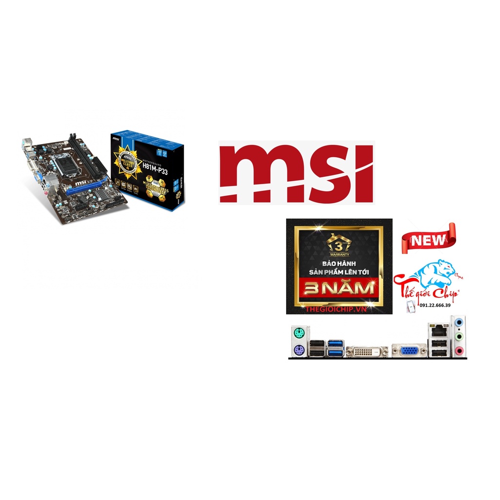 [HCM]Bo Mạch Chủ (Mainboard) MSI H81M-P33 (CTY Box-3 Năm)