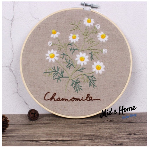 Kit thêu tay - DIY Bộ nguyên liệu thêu tranh CÚC HỌA MI   / MIE HANDMADE