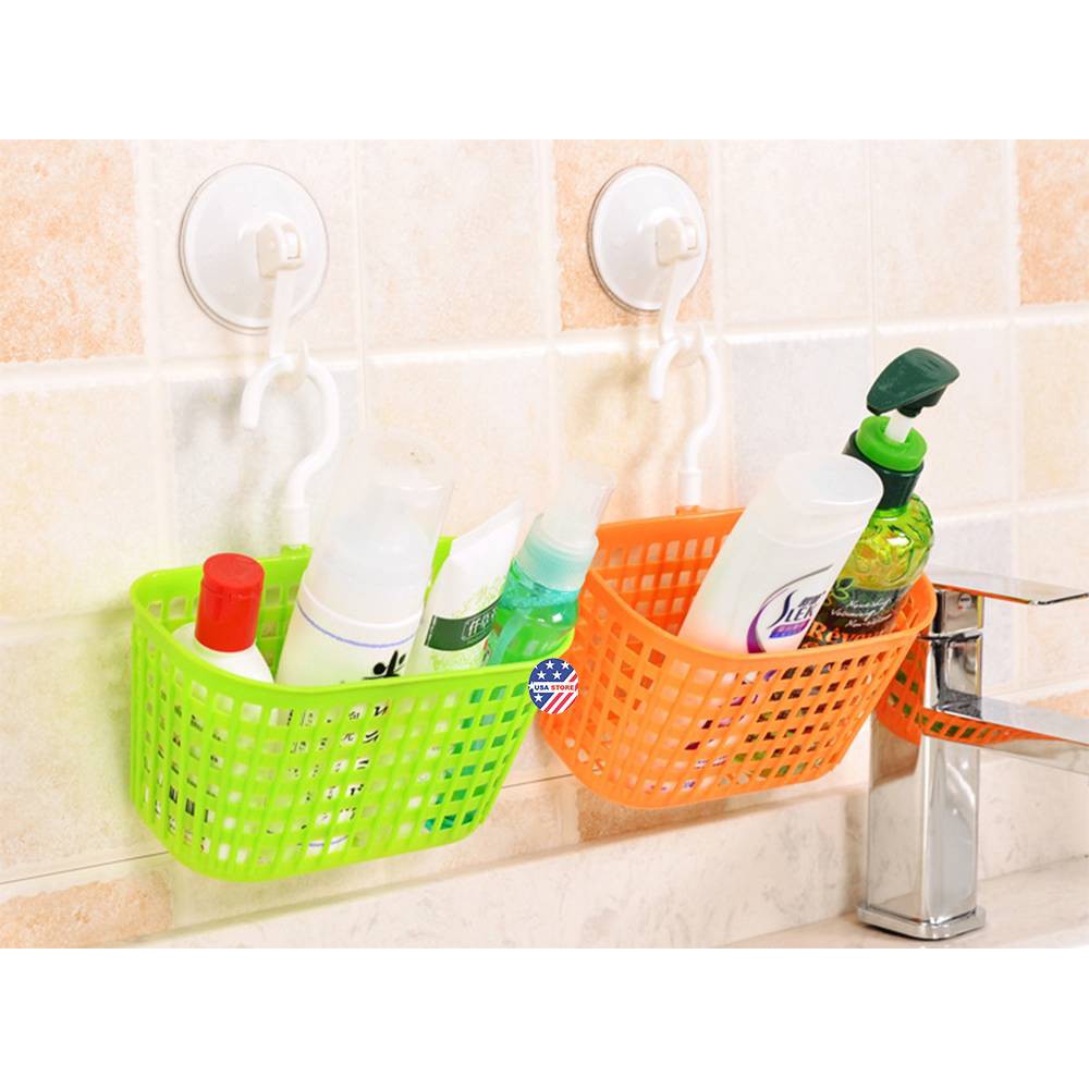 Giỏ NHỰA LƯỚI T1 Đựng Đồ Cá Nhân, Đựng Đồ Phòng Tắm - Khay Có Móc Treo Đa Năng - Size Lớn 18X18Cm