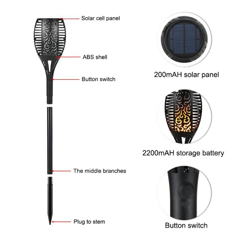 SEL Flame Solar Torch Lights Dancing Flickering Lamp Mpow New LED Waterproof Solar Torch Light Garden Path Lights Lawn Lamp