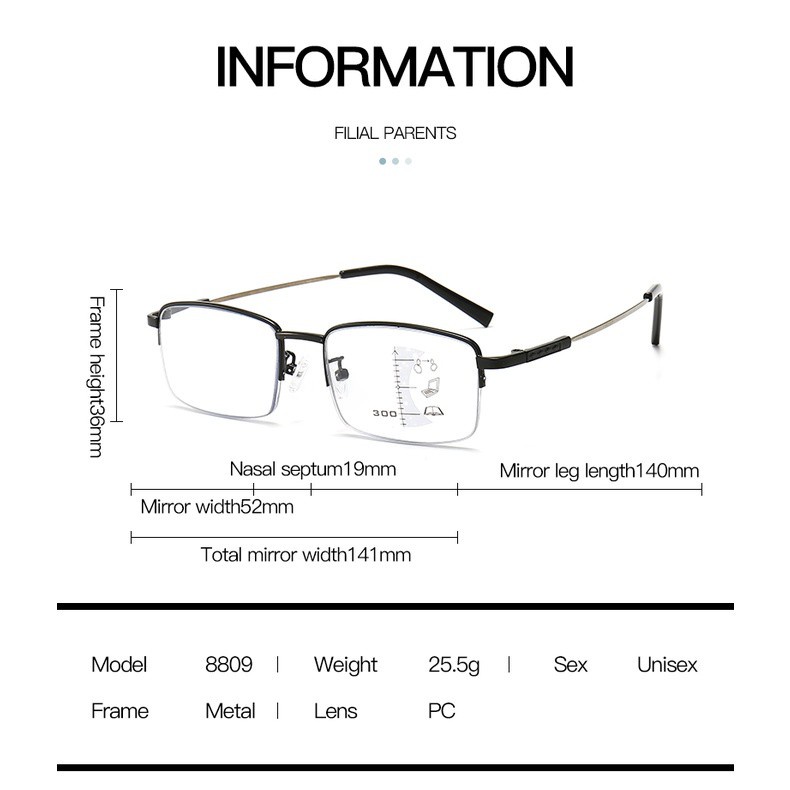 Kính đọc sách chống ánh sáng xanh cho nam đổi màu thông minh ngoài trời kính đọc sách thoải mái của phụ nữ Khi mặt trời đổi màu thành kính râm +1.00+15.0+2.00+2.50+3.00+3.50