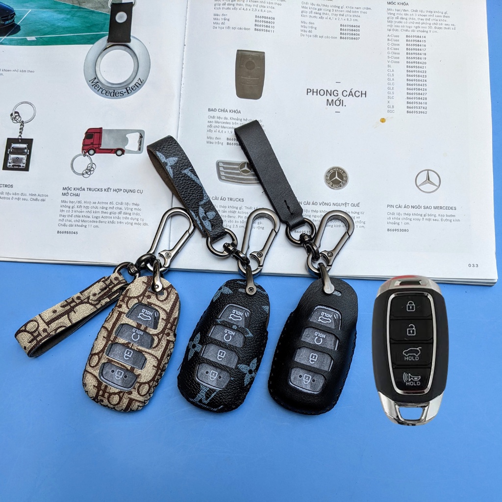 Bao Da Chìa Khóa Hyundai Accent,Hyundai Santafe,Kona 4 Nút (HC4 M)