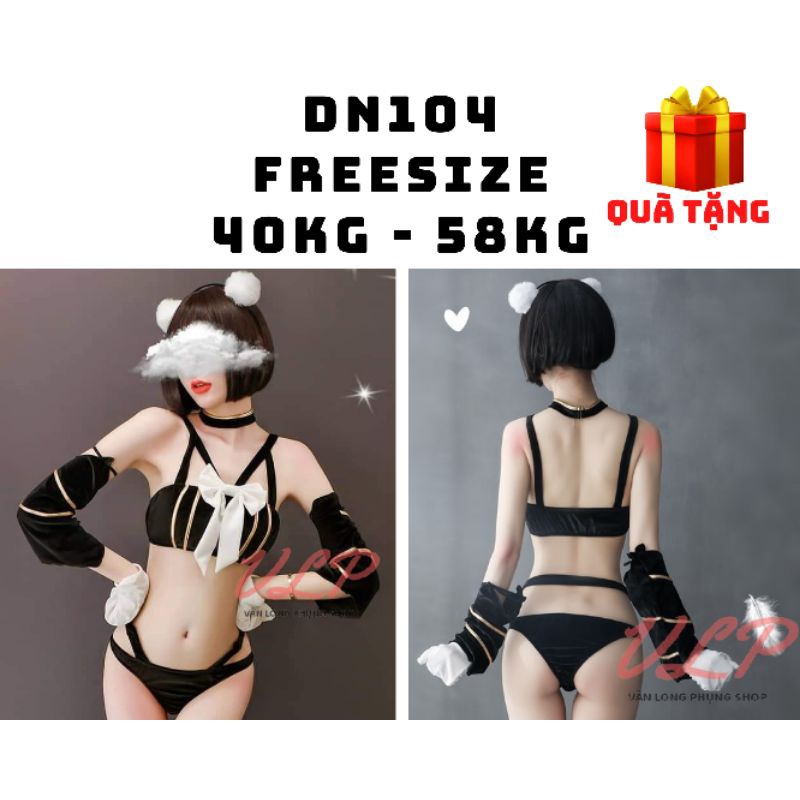 [FREESIZE_FULL SET]_DN104_Set cosplay hoá thân thành chú gấu cute sexy nhung đen