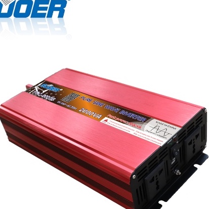 Biến tần Kich điện Inverter sóng sin tinh khiết Suoer 2000w 220v 12v với giao diện sạc USB - Đúng công suất