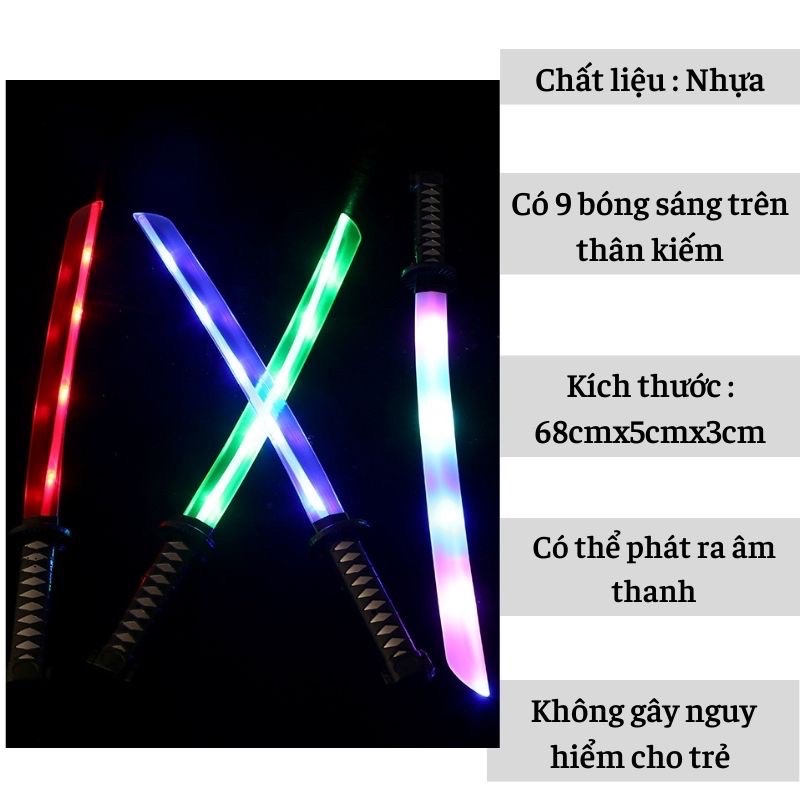 Đồ chơi trung thu Kiếm Nhật Takana phát sáng có nhạc, đèn Led - Hot trend 2022
