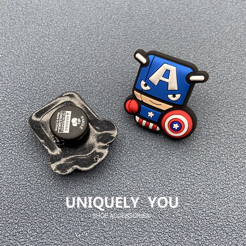 Phụ Kiện Khóa Giày crocs / jibbitz Marvel Hero Họa Tiết Nhân Vật Hoạt Hình