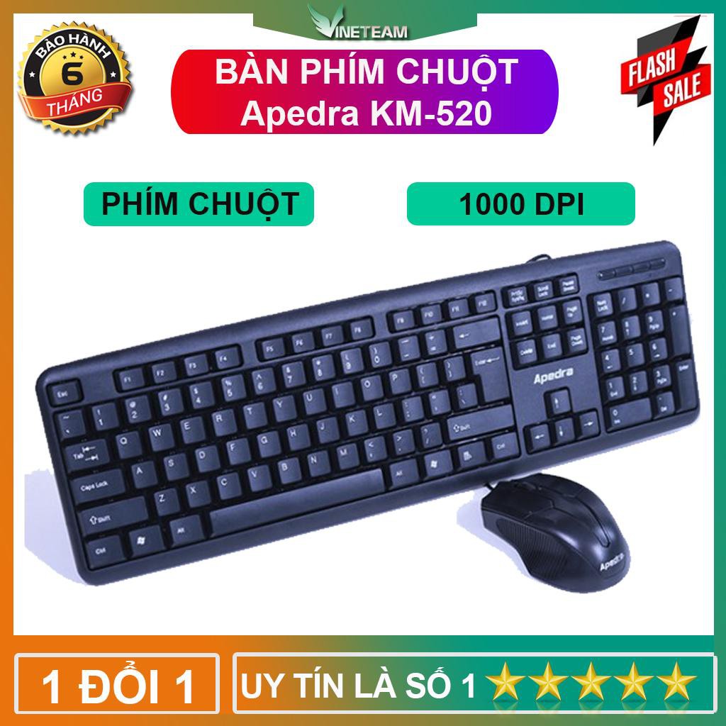 Bộ bàn phím chuột văn phòng Apedra KM-520 -DC3231 | BigBuy360 - bigbuy360.vn