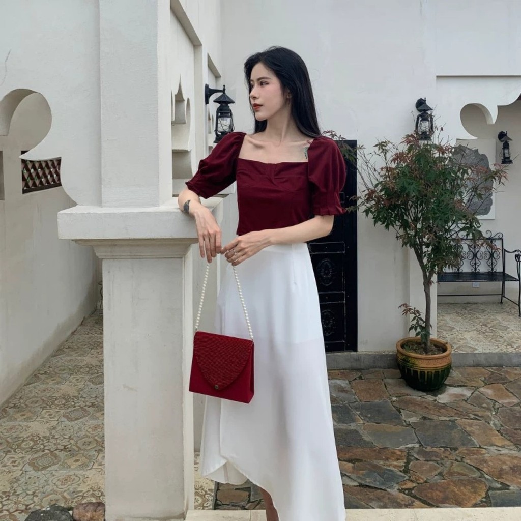 [ Mã FAMAYWA2 giảm 10K đơn 50K] Sét Đầm Nữ Cổ V Dáng Xòe, Nhẹ Nhàng Thanh Xuân Thời Trang ESTHER FASHION | BigBuy360 - bigbuy360.vn