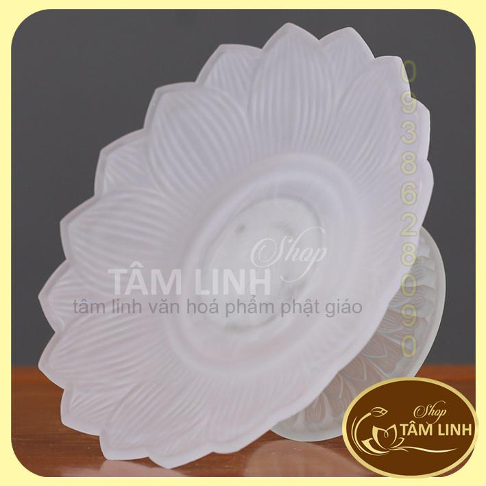 [Có sẵn] Đĩa Trái Cây Thờ Cúng Lưu Ly Trắng hàng đẹp hoa văn nổi trên sản phẩm