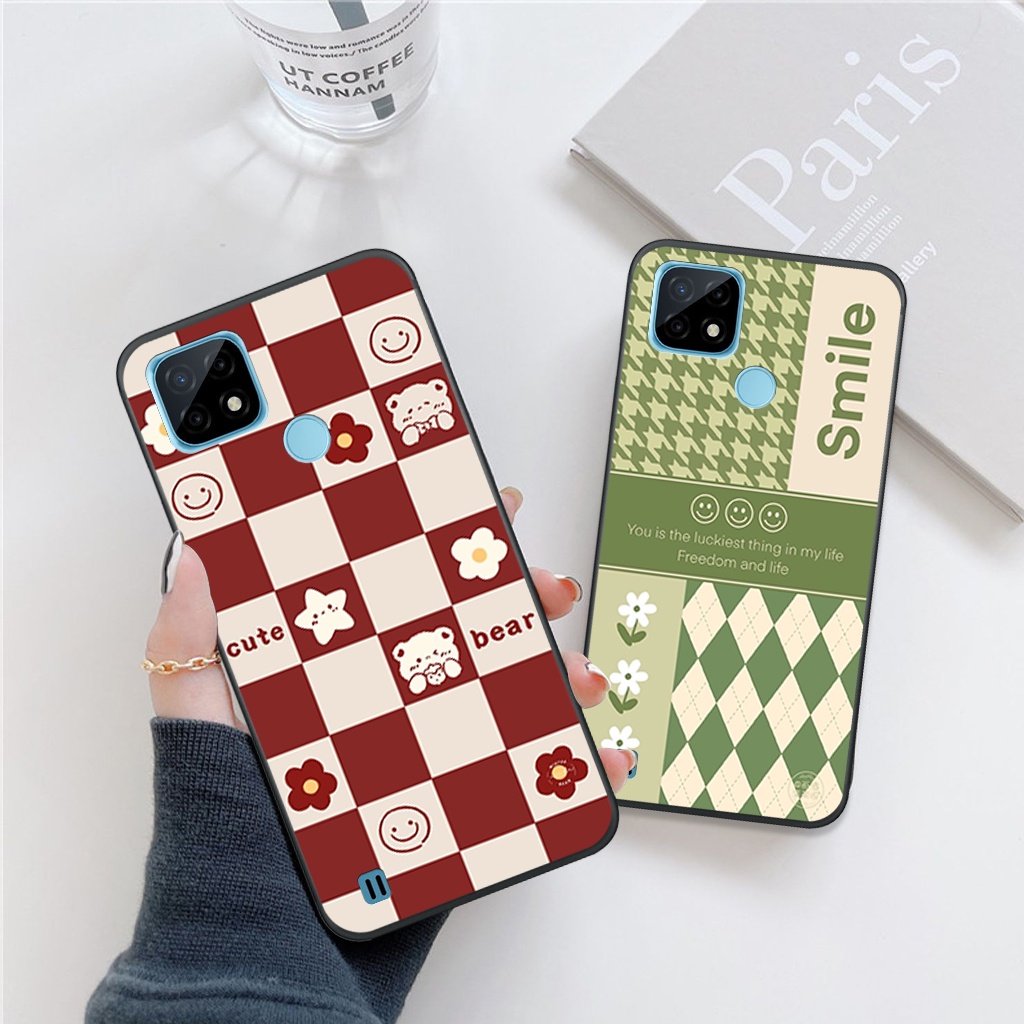 Ốp lưng Realme C21Y/ Realme C25Y/ Realme C21 họa tiết trái tim, gấu caro thời trang