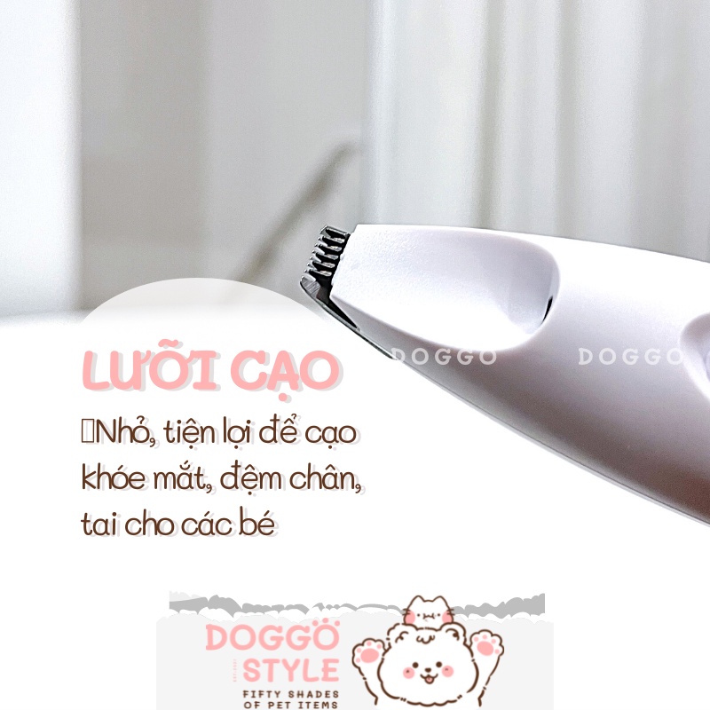Tông Đơ Cạo Bàn Chân, Khoé Mắt Và Tai Có Đèn Led Cho Thú Cưng Cổng Sạc Usb