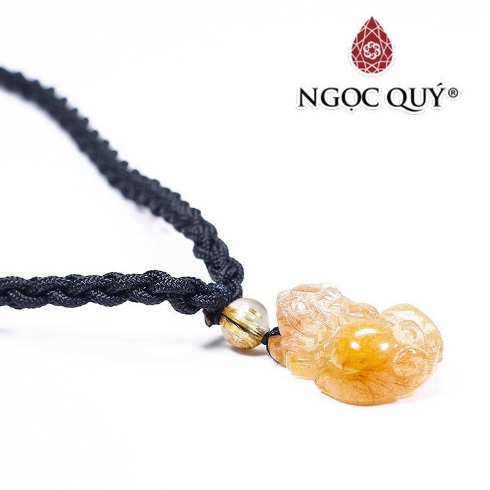 Mặt dây chuyền tỳ hưu đá thạch anh tóc đỏ cam rutilated quartz - Ngọc Quý