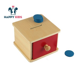 Hộp Thả Xu - Giáo Cụ Montessori - Đồ Chơi Gỗ - Tư Duy Phát Triển Phối Hợp Tay Mắt Giai Đoạn 0 - 3 Tuổi - Loại Đẹp