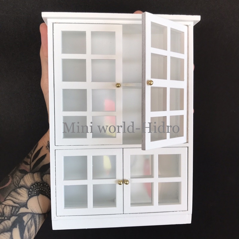 Tủ gỗ mini trang trí nhà búp bê. Tủ gỗ mini. Tủ mô hình tỉ lệ 1/12