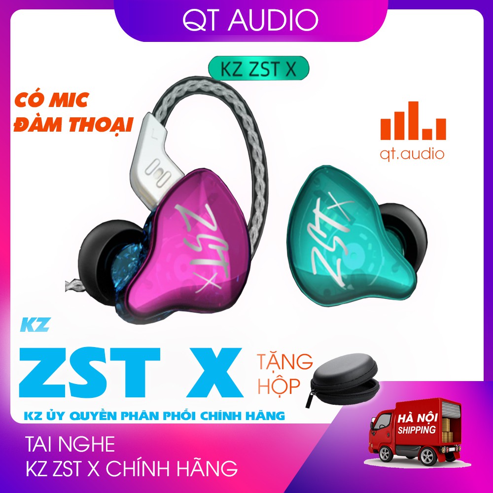 Tai nghe Kz zst x chính hãng,có mic,tặng hộp đựng,bản nâng cấp 2020