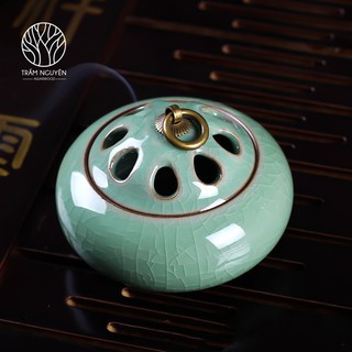 Lư xông trầm hương - Dụng cụ đốt trầm - mã TC085 - Tặng kèm 3 nụ trầm hương thiên nhiên cao cấp Trầm Nguyên