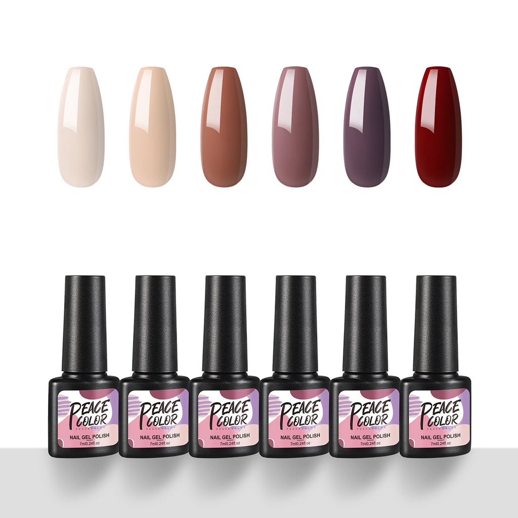 Set 4/6 Gel Sơn Móng Không Chứa Cồn 7ml Màu Sắc Hòa Bình