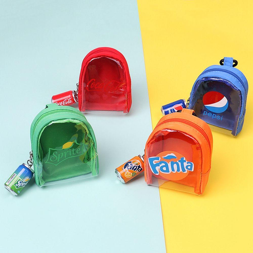 Ví Đựng Tiền Xu Mini Bằng PVC Trong Suốt Có Móc Khóa Hình Cola Dễ Thương