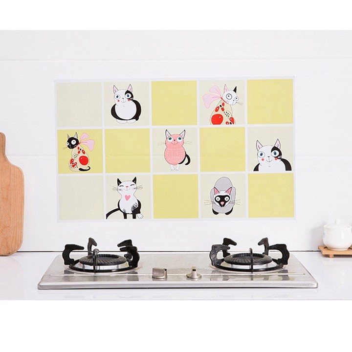 Tấm Giấy Dán Bếp Cách Nhiệt, Chống Dầu Mỡ Cao Cấp Tráng Nhôm (75x45cm) 2459 SHOP BUÔN 88