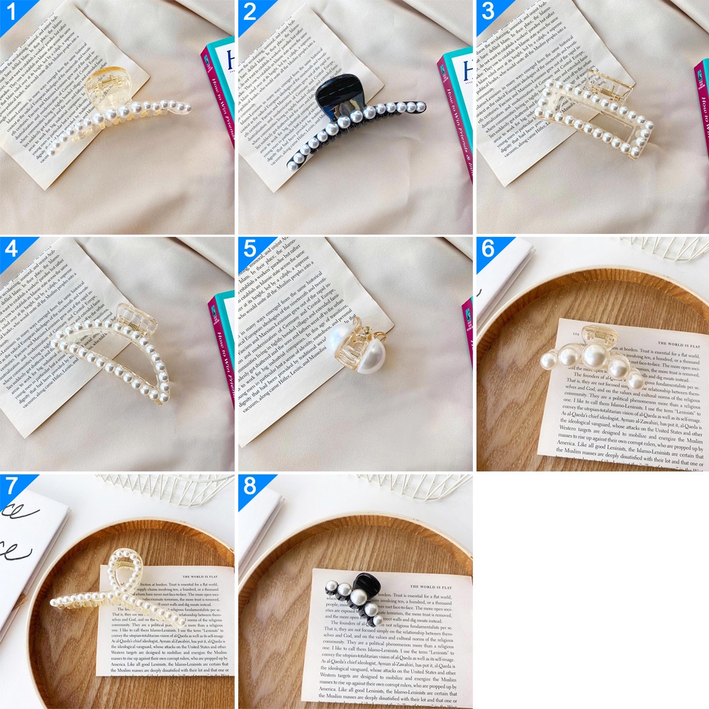 (Hàng Mới Về) Kẹp Tóc Càng Cua Đính Ngọc Trai Thời Trang Cho Nữ Mihan1