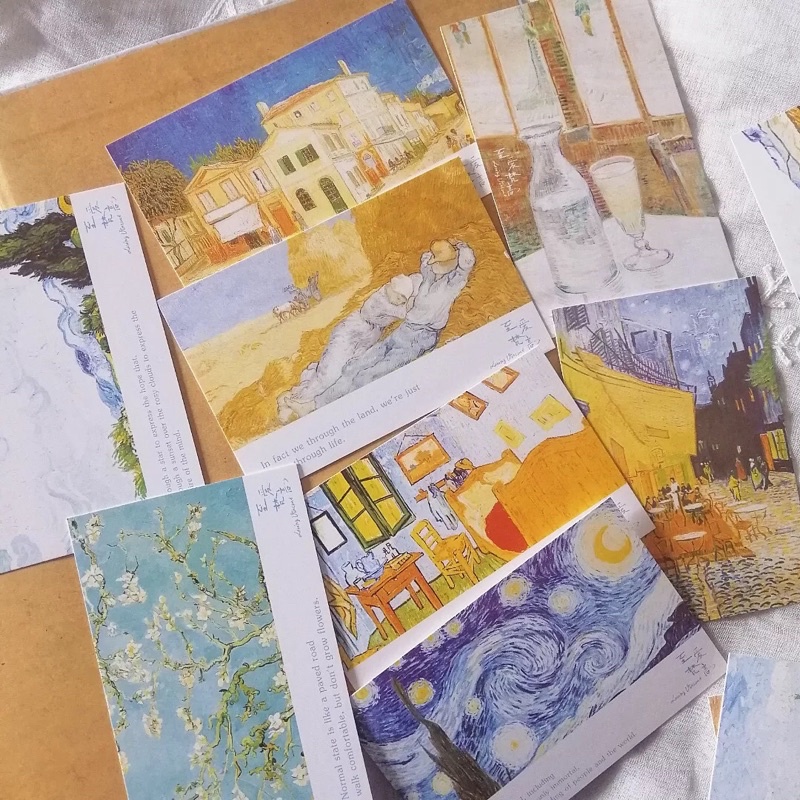 Postcard tranh Van Gogh kèm quote dùng trang trí tường hoặc thiệp tặng quà - ginandtonic