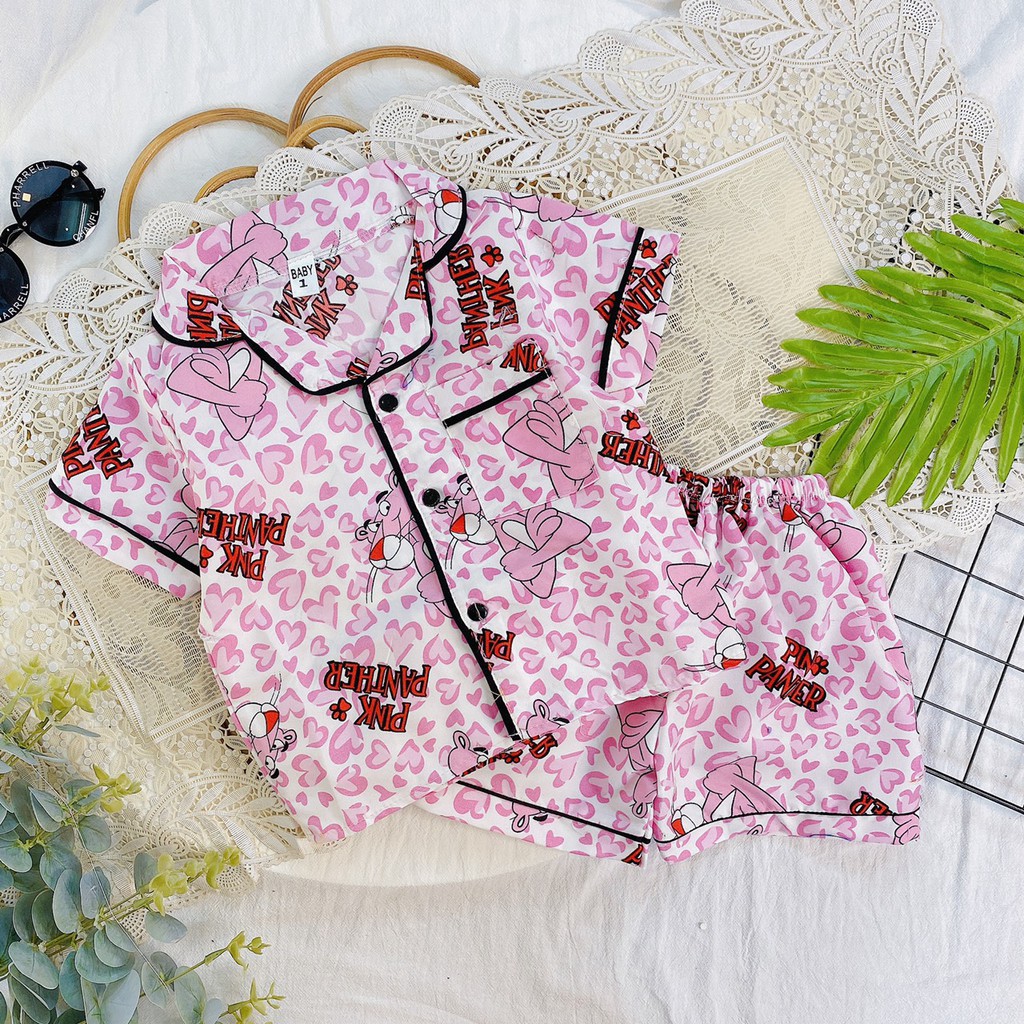 Bộ Cộc Tay Pijama Đùi Kate Chất Siêu Mát Cho Bé Từ 10 - 22kg