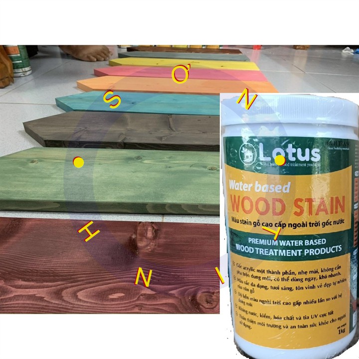 Sơn Gỗ Hệ Nước - Sơn An Toàn Không Dung Môi - LOTUS WOOD STAIN (1kg)