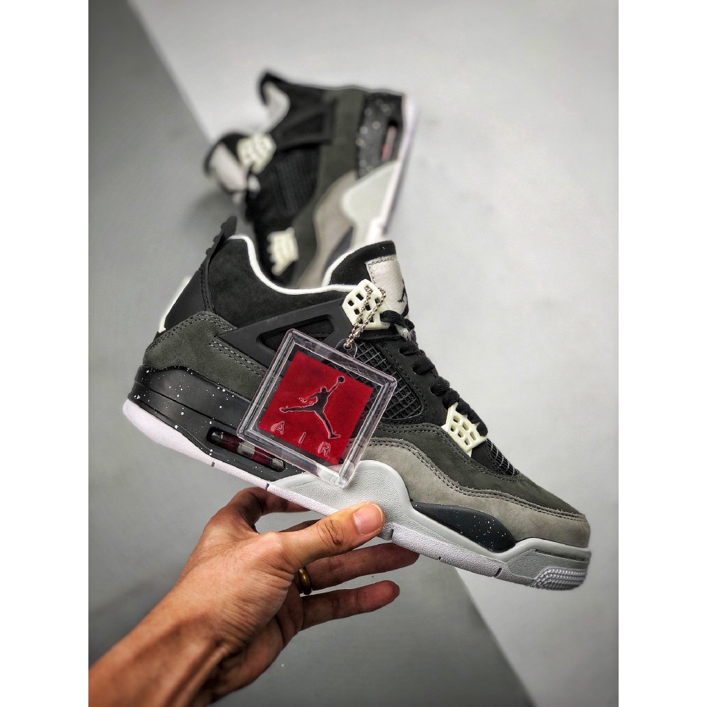 Nike Air Jordan 4 Original Retro Shoes Fear rub AJ4 Basketball Shoes Sportswear for Men Shoes