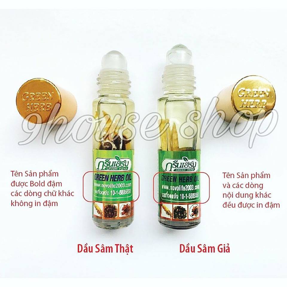 Lốc 12 Chai Dầu Gió Nhân Sâm Green Herb Oil Thái Lan (8ml/chai)