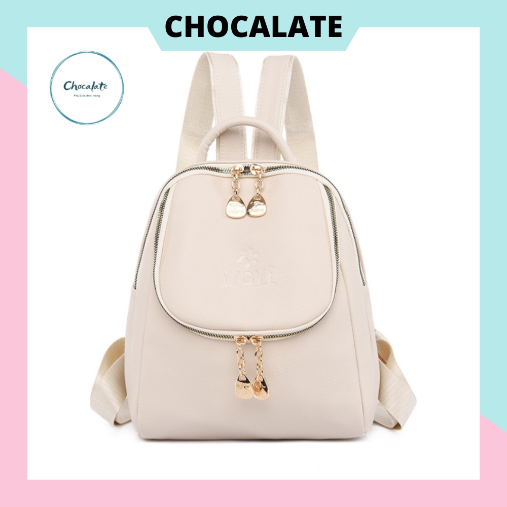 Balo da thời trang CHOCALATE cao cấp chống thấm nước tốt, chống bong nổ da.