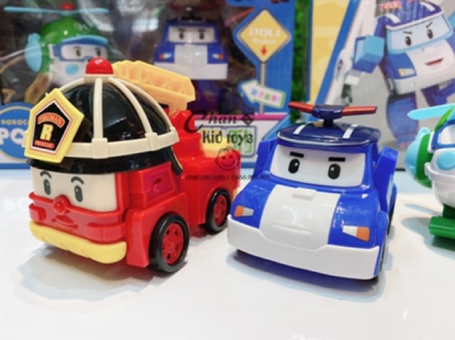 [Mã TOYDEC hoàn 20K xu đơn 50K] Biệt đội 4 xe Robocar PoLi ( Loại to ) biến hình cảnh sát ( ảnh &clip thật ) no.168-4