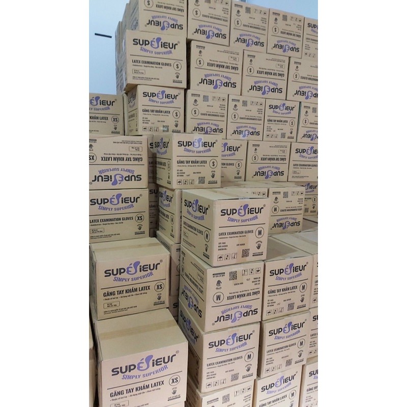 Thùng 10 hộp Găng tay y tế VINYL SUPERIEUR không bột (1000pcs)