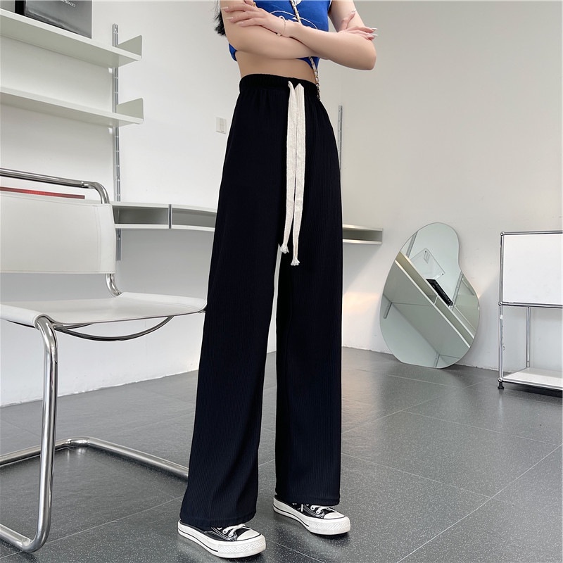 Quần ống rộng Lưng Cao Thời Trang Mùa Hè Cho Nữ