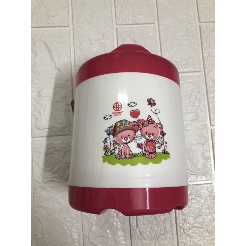 bình ủ cháo inox giữ nhiệt, bình ủ giữ nhiệt có quai cầm nhựa Việt Nhật 4015