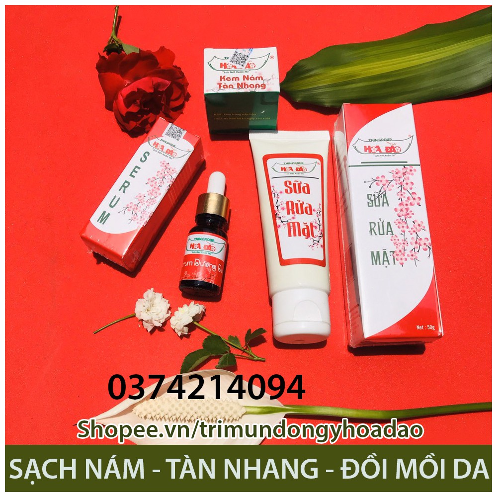 Bộ sản phẩm dưỡng trắng giảm nám tàn nhang Hoa Đào