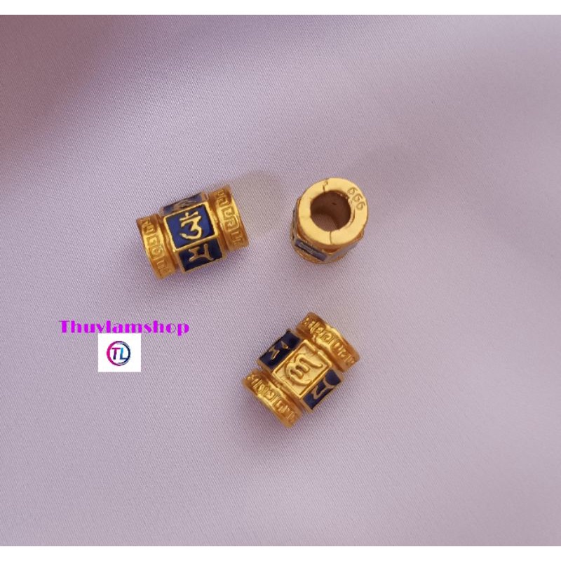 Charm Nepal nhà Phật khắc chú Ommani bình an may mắn bền màu làm vòng trầm vòng handmade