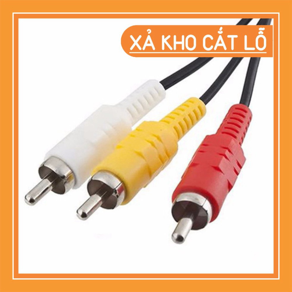 (xả kho) Dây Cáp Av Tới 3 Rca Tv Cho Máy Chơi Game Sony Playstation Ps 1 / 2 / 3