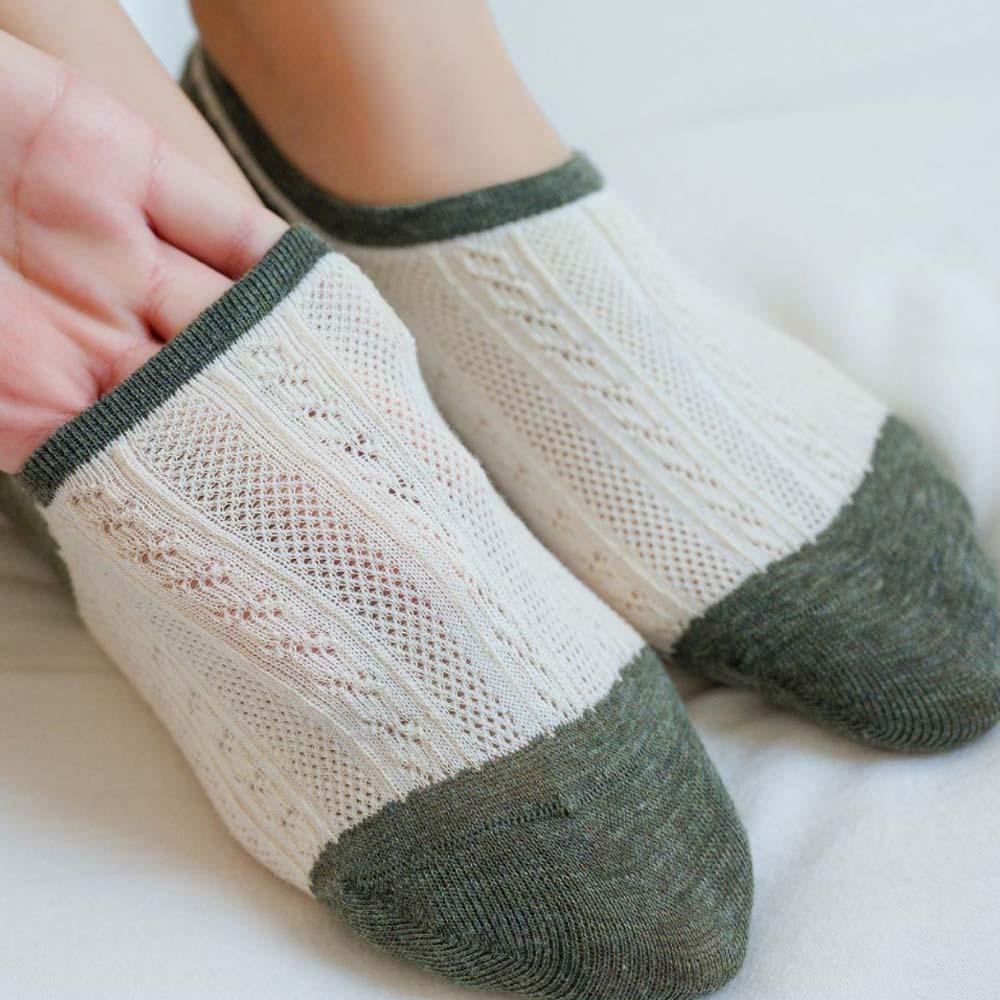 AROMA Vớ Cổ Thấp Họa Tiết Kẻ Sọc Thời Trang Xuân Hè Cho Nữ