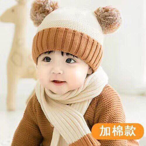 Combo mũ len và khăn cổ cho bé từ 6 tháng đến 4 tuổi